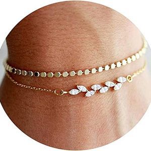 MIDEEO Gold Plated  for Women Dainty Layered Herringbone Twisted Rope Bracelets